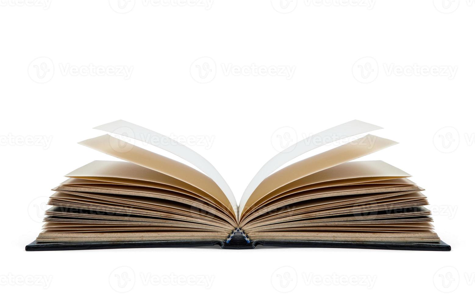 Open book isolated on white background photo