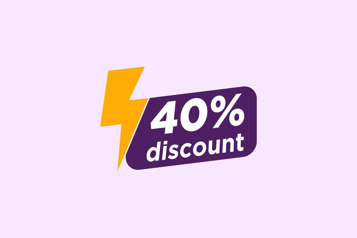 40 discount, Sales Vector badges for Labels, , Stickers, Banners, Tags, Web Stickers, New offer. Discount origami sign banner.