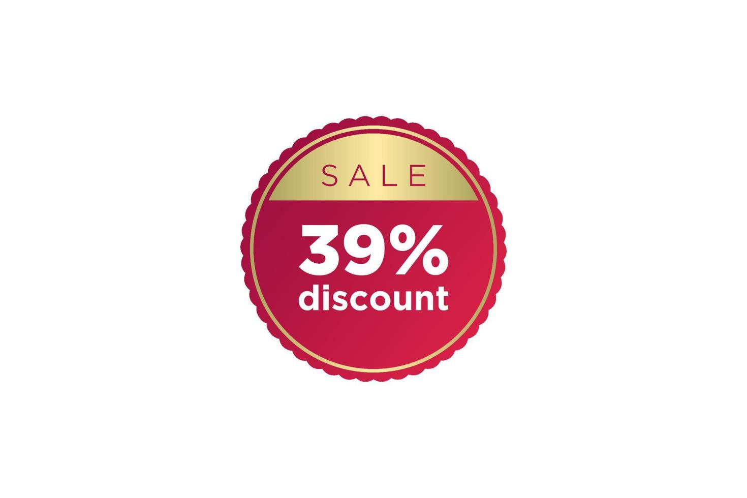 39 discount, Sales Vector badges for Labels, , Stickers, Banners, Tags, Web Stickers, New offer. Discount origami sign banner.