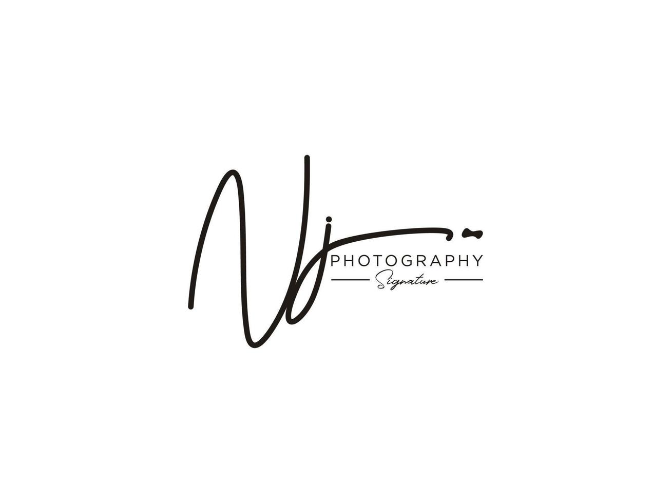 Letter NJ Signature Logo Template Vector