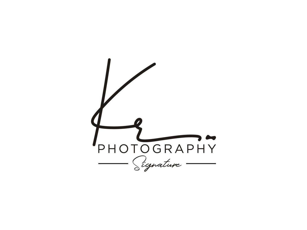 Letter KR Signature Logo Template Vector