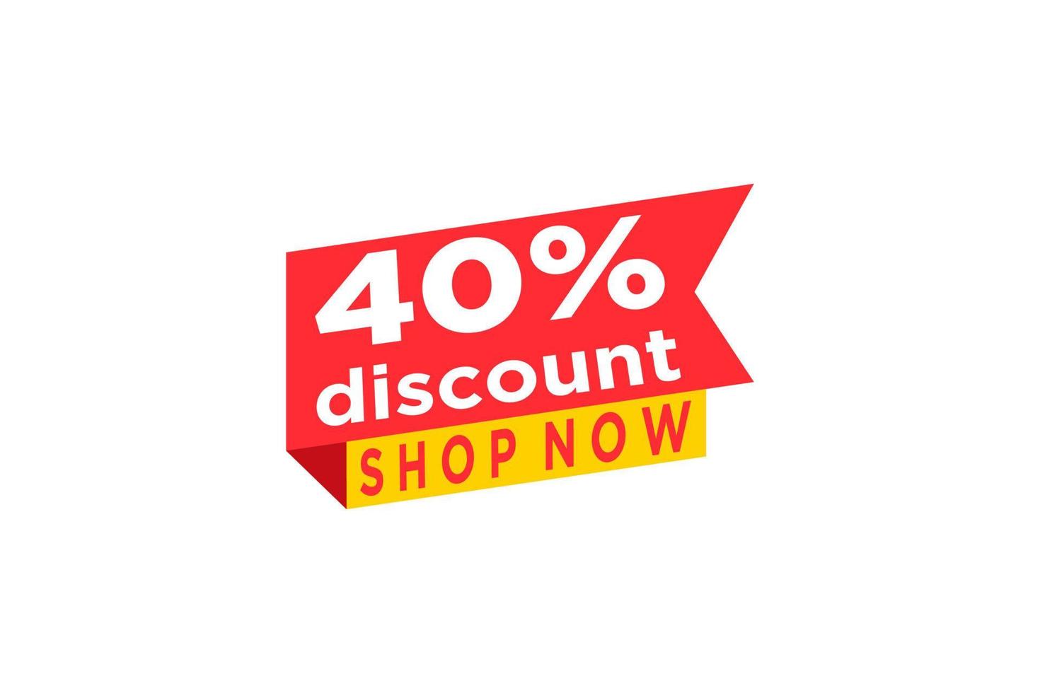 40 discount, Sales Vector badges for Labels, , Stickers, Banners, Tags, Web Stickers, New offer. Discount origami sign banner.