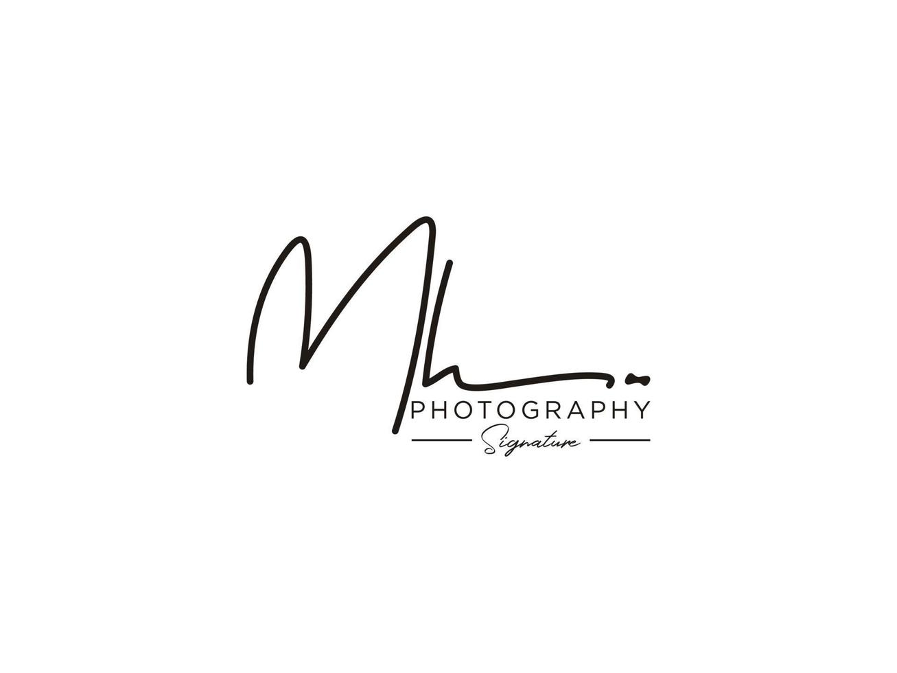 Letter MH Signature Logo Template Vector