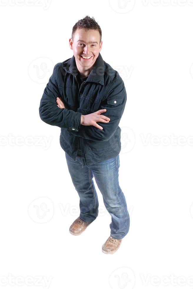 Casual friendly man isolated over a white background photo