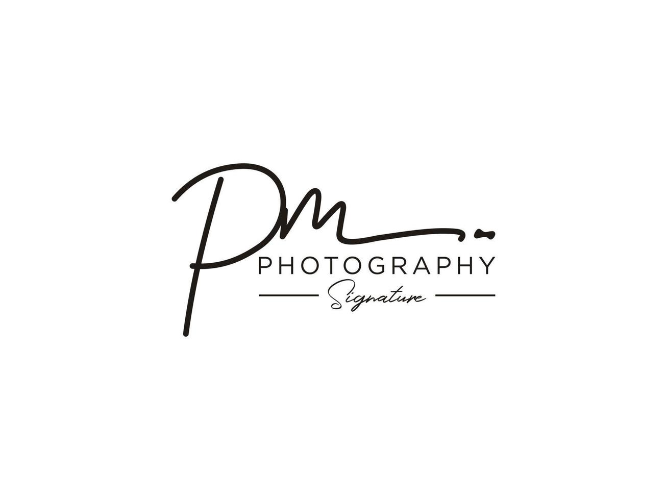 vector de plantilla de logotipo de firma de letra pm