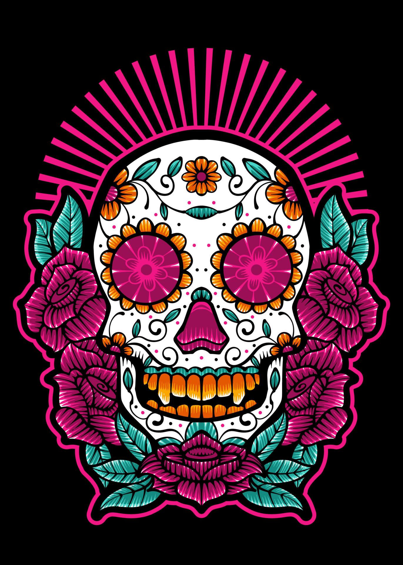 Dia de los muertos, Day of the dead skull, Mexican holiday, festival ...