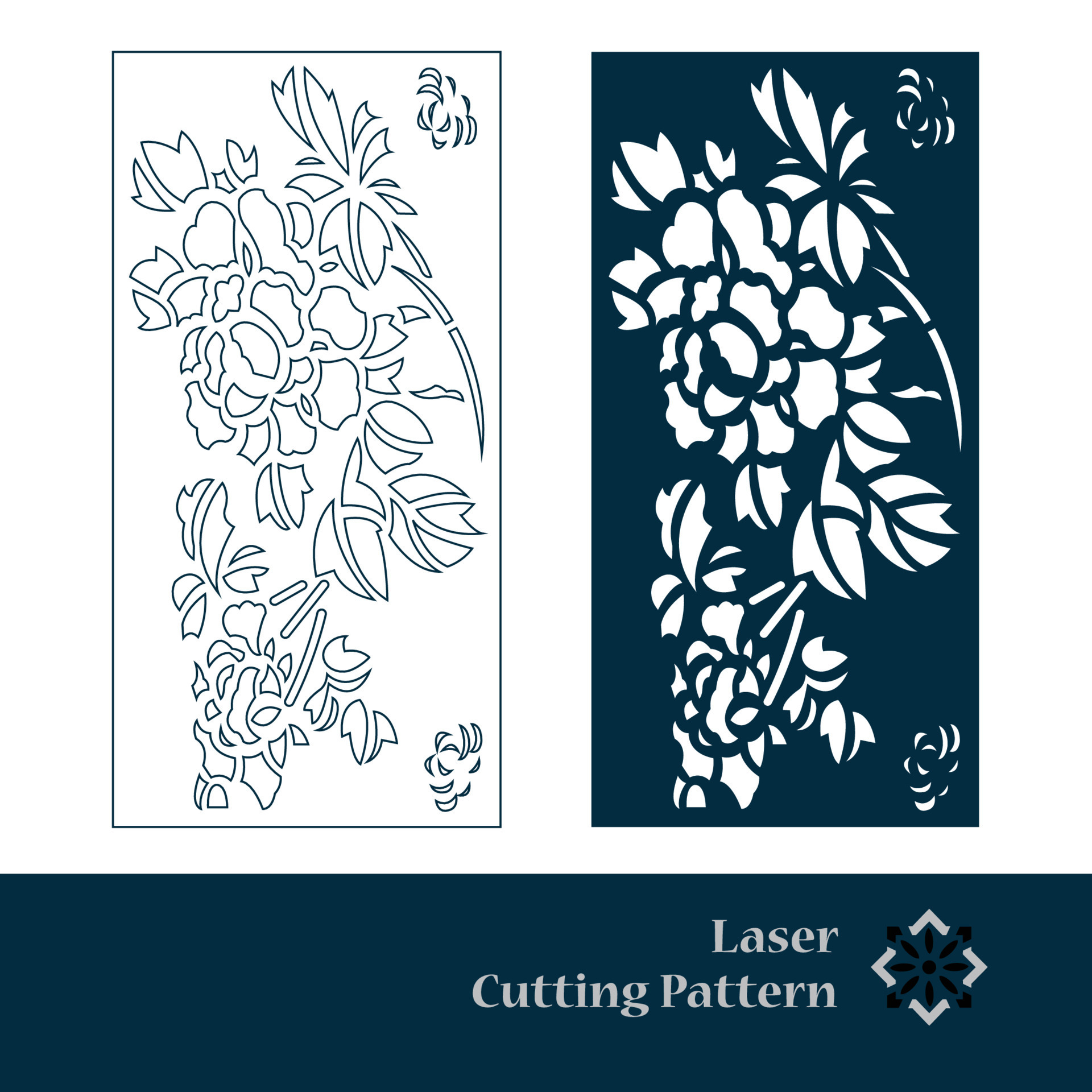Laser and CNC cut pattern. Vector template with abstract geometric