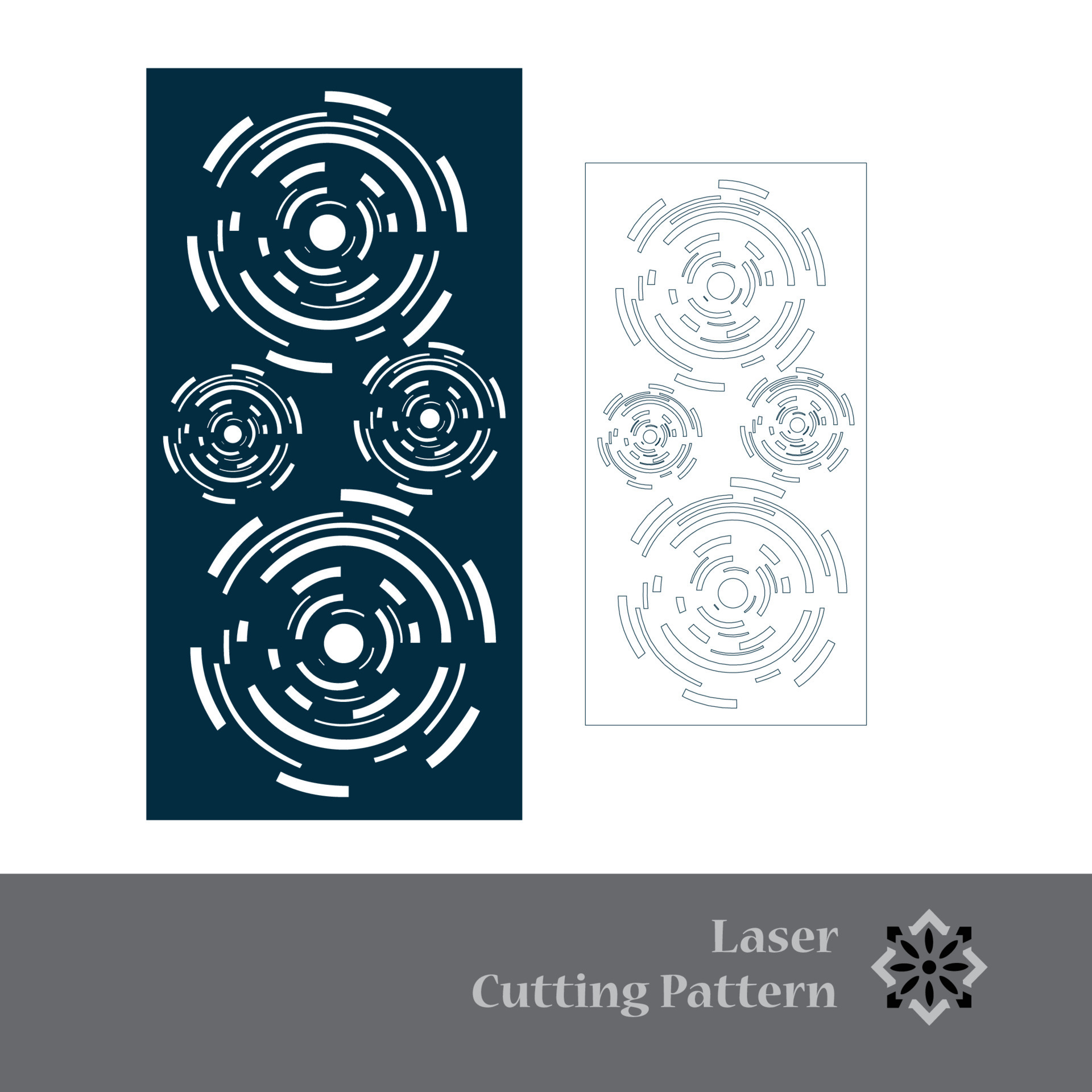 Laser cut vector panel and the seamless pattern for decorative panel
