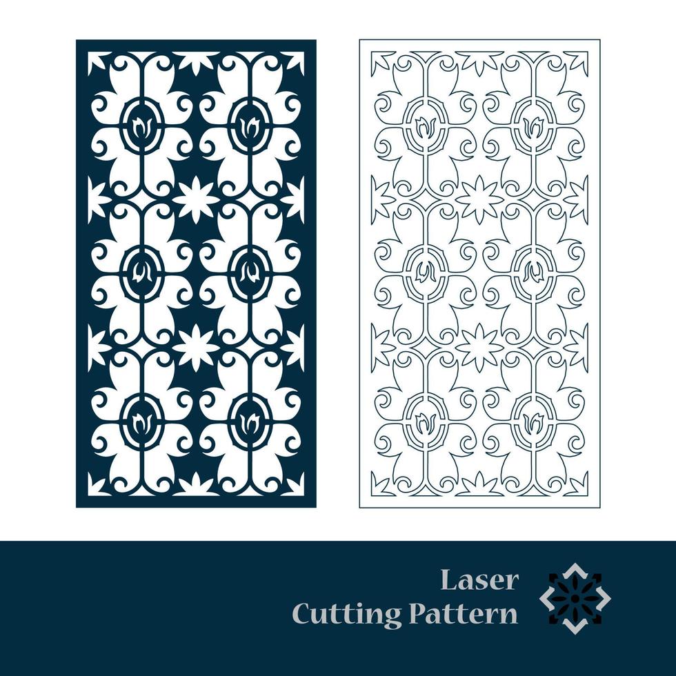 Laser and CNC cut pattern. Vector template with abstract geometric