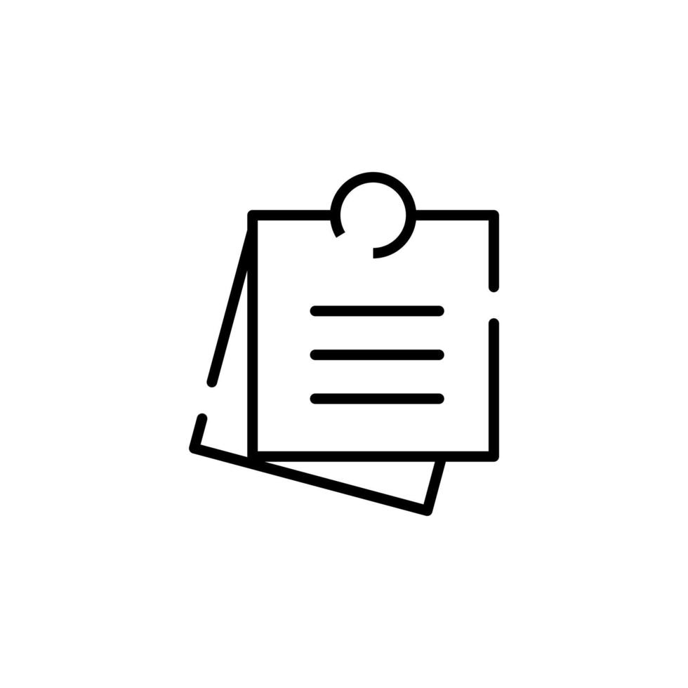 Notes, Notepad, Notebook, Memo, Diary, Paper Dotted Line Icon Vector Illustration Logo Template. Suitable For Many Purposes.
