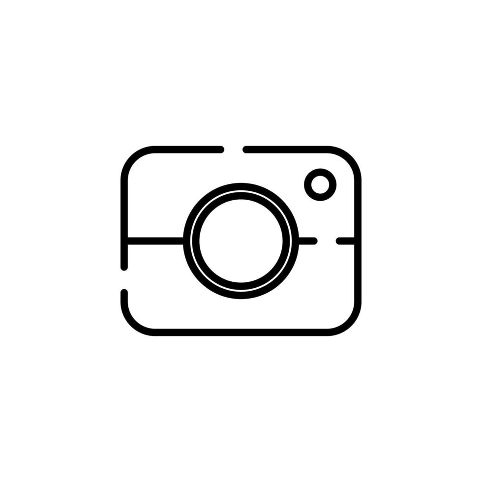 cámara, fotografía, digital, plantilla de logotipo de ilustración de vector de icono de línea de puntos de foto. adecuado para muchos propósitos.