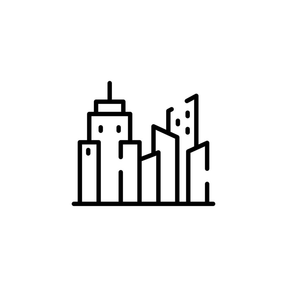 ciudad, pueblo, línea punteada urbana icono vector ilustración logotipo plantilla. adecuado para muchos propósitos.