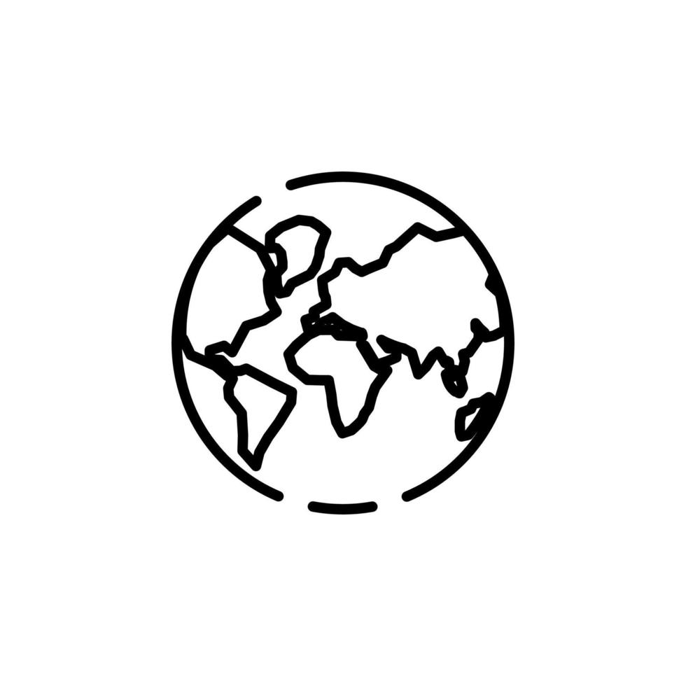 World, Earth, Global Dotted Line Icon Vector Illustration Logo Template. Suitable For Many Purposes.