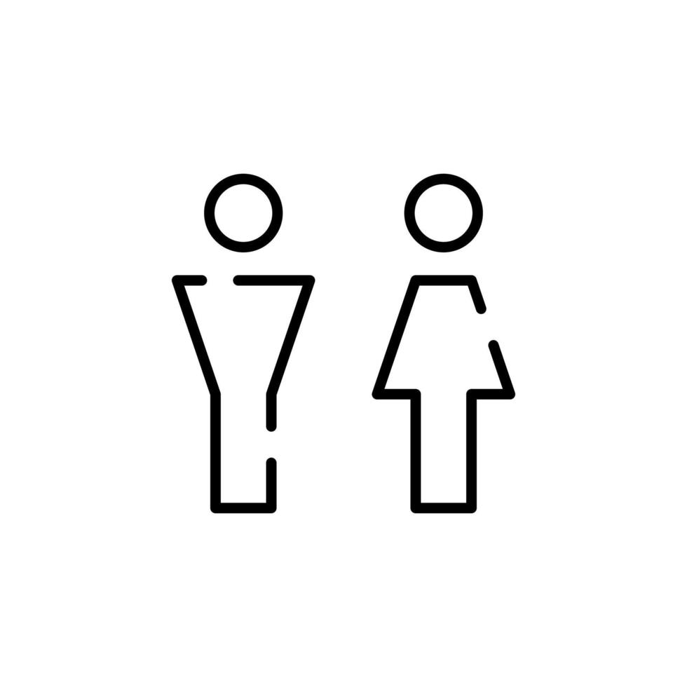 Gender, Sign, Male, Female, Straight Dotted Line Icon Vector Illustration Logo Template. Suitable For Many Purposes.