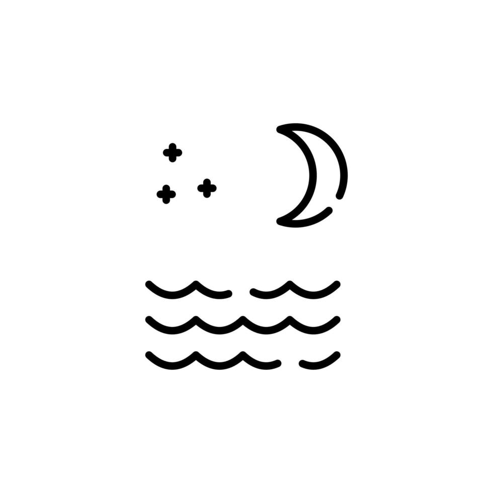 Ocean, Water, River, Sea Dotted Line Icon Vector Illustration Logo Template. Suitable For Many Purposes.