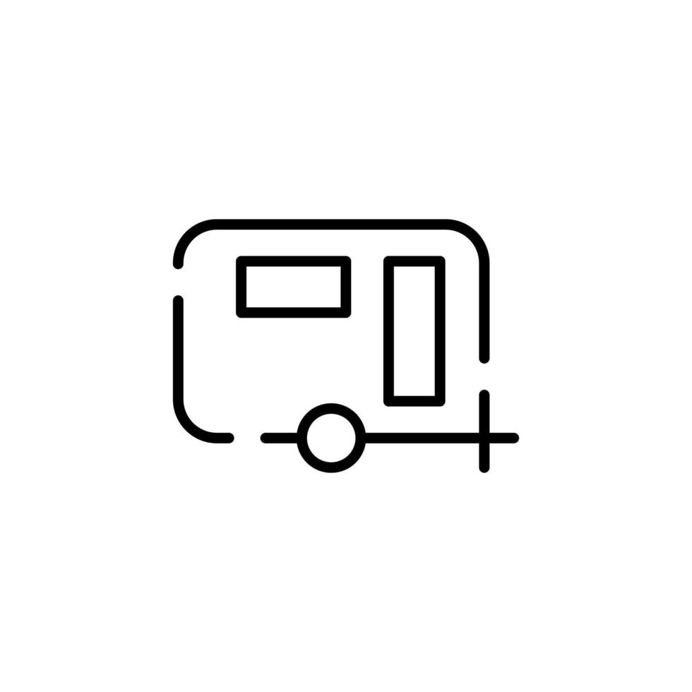 Caravan, Camper, Travel Dotted Line Icon Vector Illustration Logo Template. Suitable For Many Purposes.