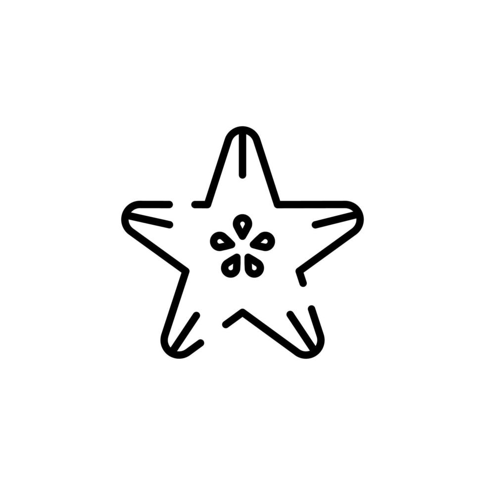 Starfruit Dotted Line Icon Vector Illustration Logo Template. Suitable For Many Purposes.