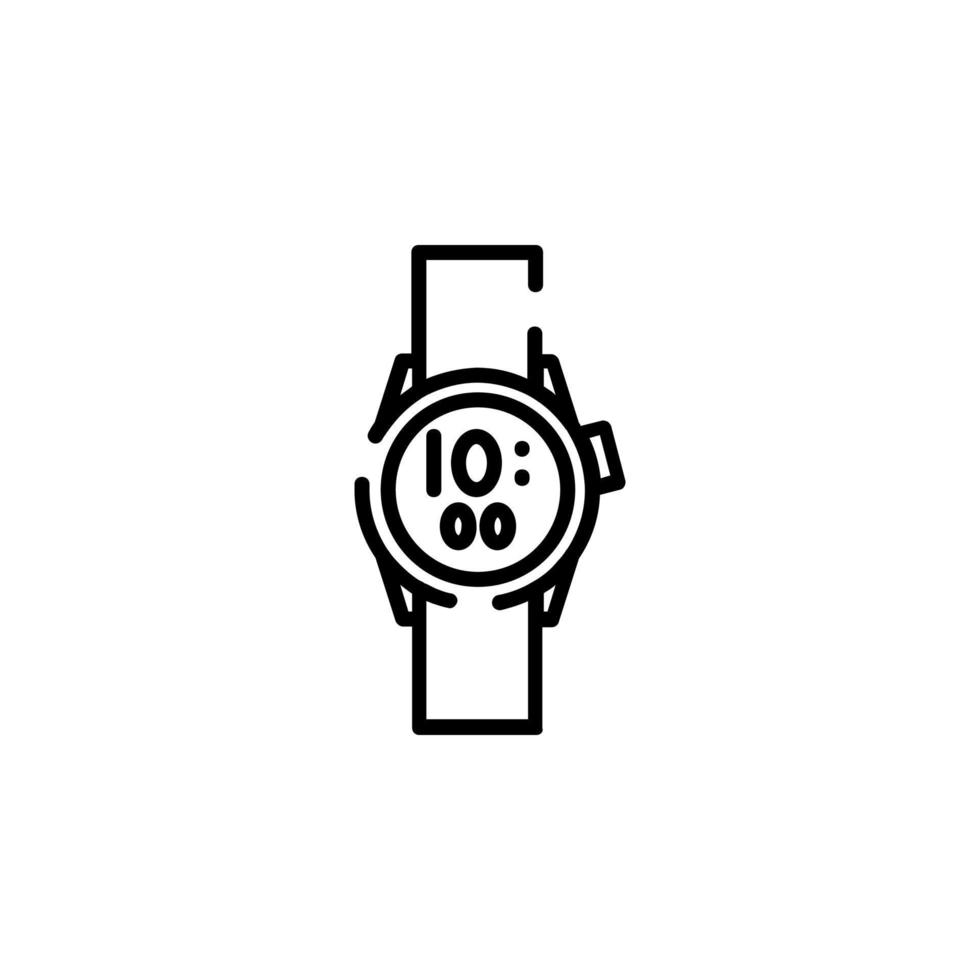 Watch, Wristwatch, Clock, Time Dotted Line Icon Vector Illustration Logo Template. Suitable For Many Purposes.