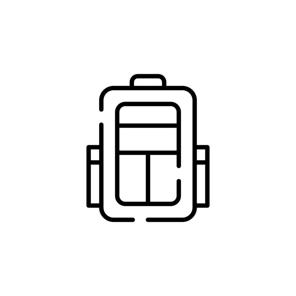 Backpack, School, Rucksack, Knapsack Dotted Line Icon Vector Illustration Logo Template. Suitable For Many Purposes.