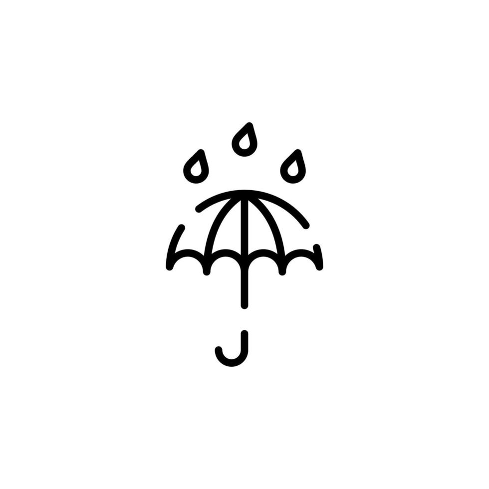 paraguas, clima, protección línea punteada icono vector ilustración logotipo plantilla. adecuado para muchos propósitos.