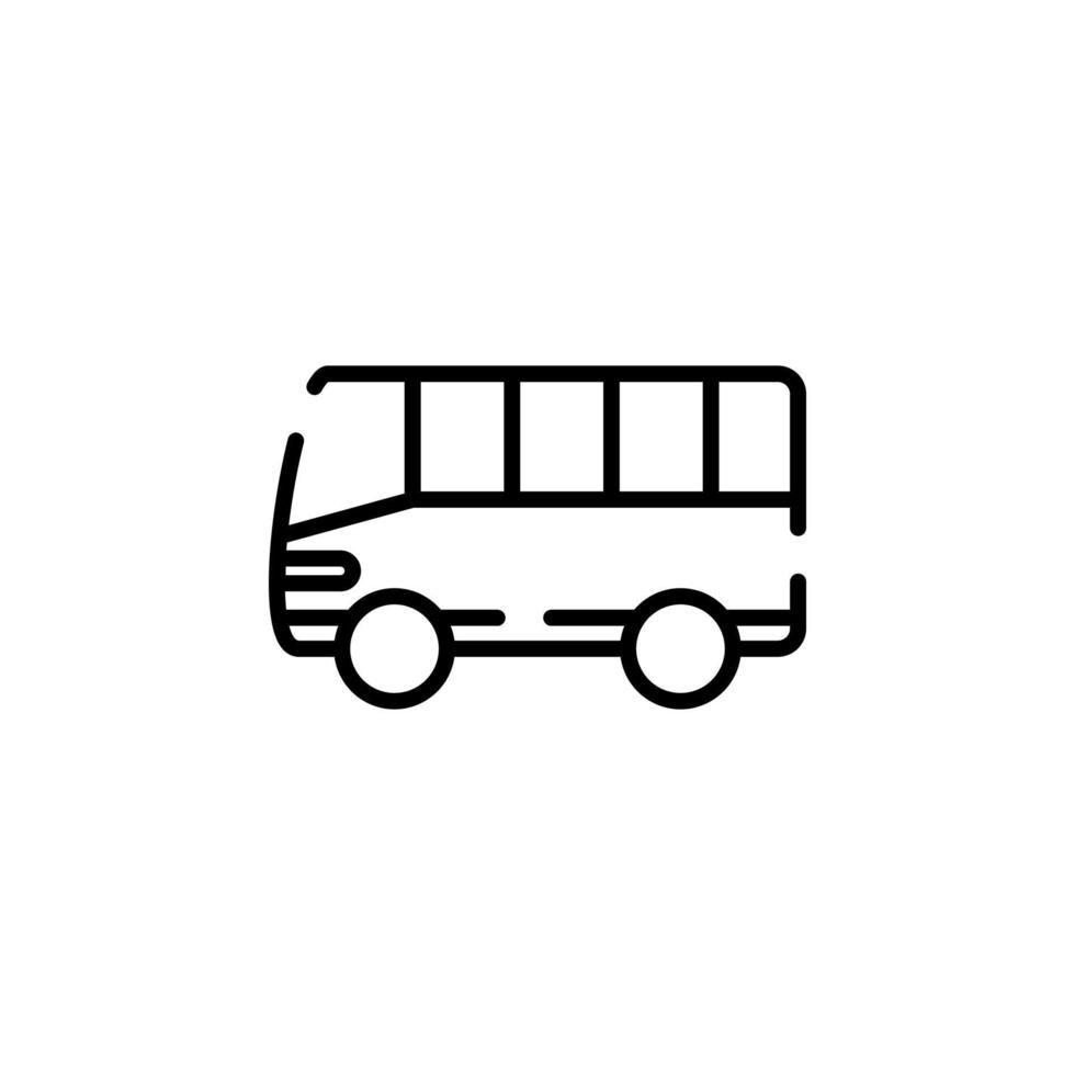 Bus, Autobus, Public, Transportation Dotted Line Icon Vector Illustration Logo Template. Suitable For Many Purposes.