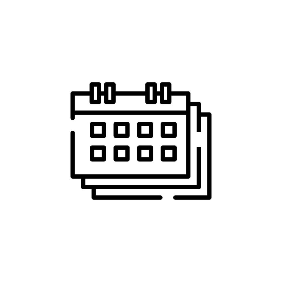 Calendar, Schedule, Date Dotted Line Icon Vector Illustration Logo Template. Suitable For Many Purposes.