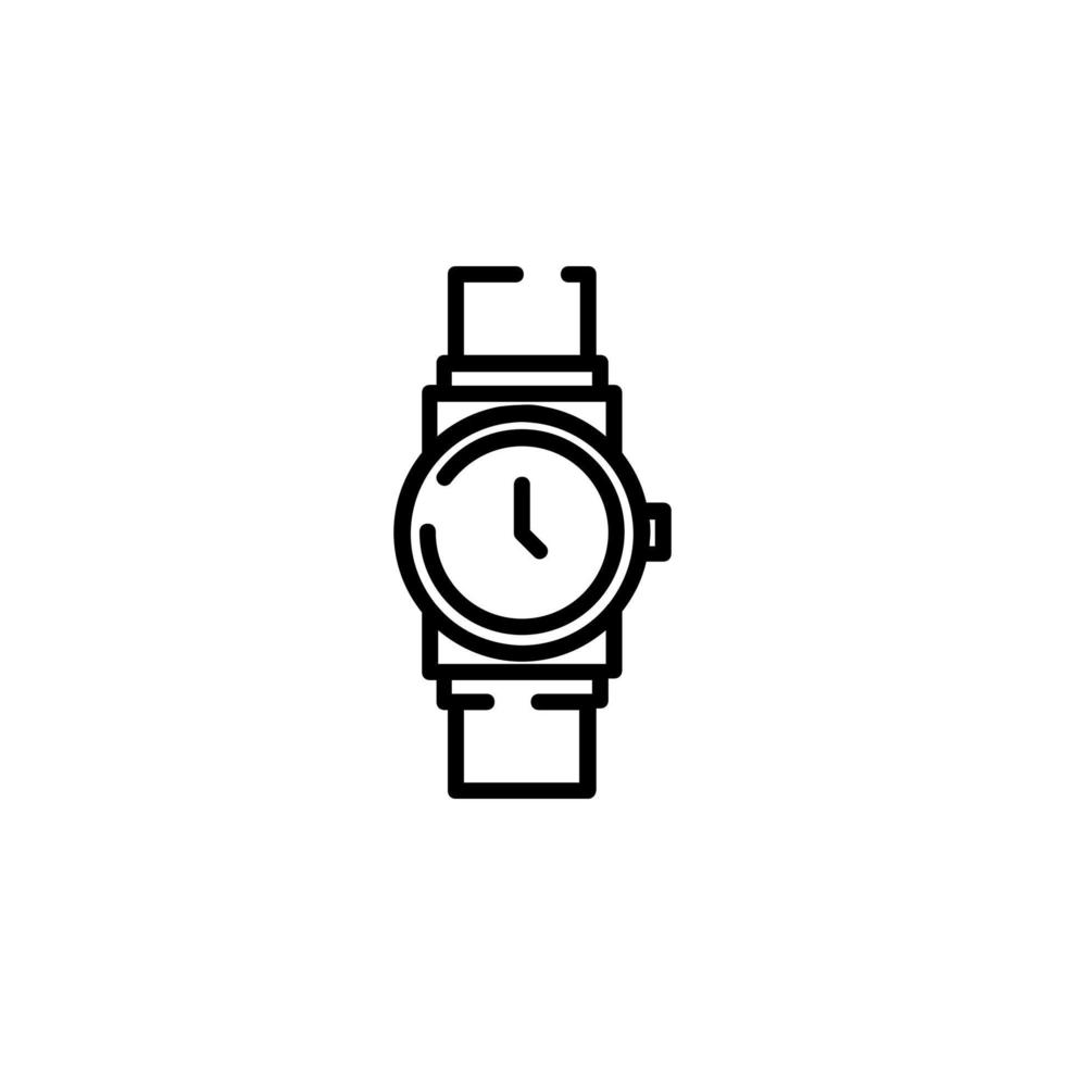 reloj, reloj de pulsera, reloj, plantilla de logotipo de ilustración de vector de icono de línea de puntos de tiempo. adecuado para muchos propósitos.