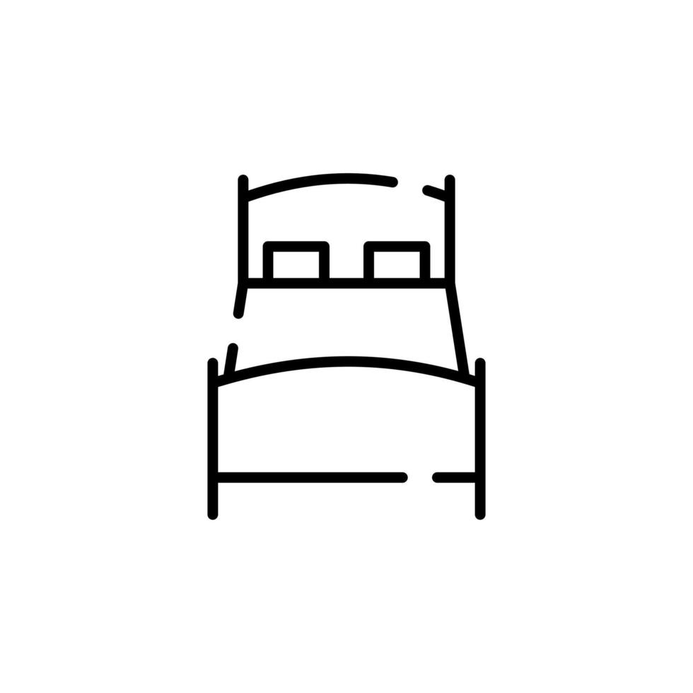 Bed, Bedroom Dotted Line Icon Vector Illustration Logo Template. Suitable For Many Purposes.