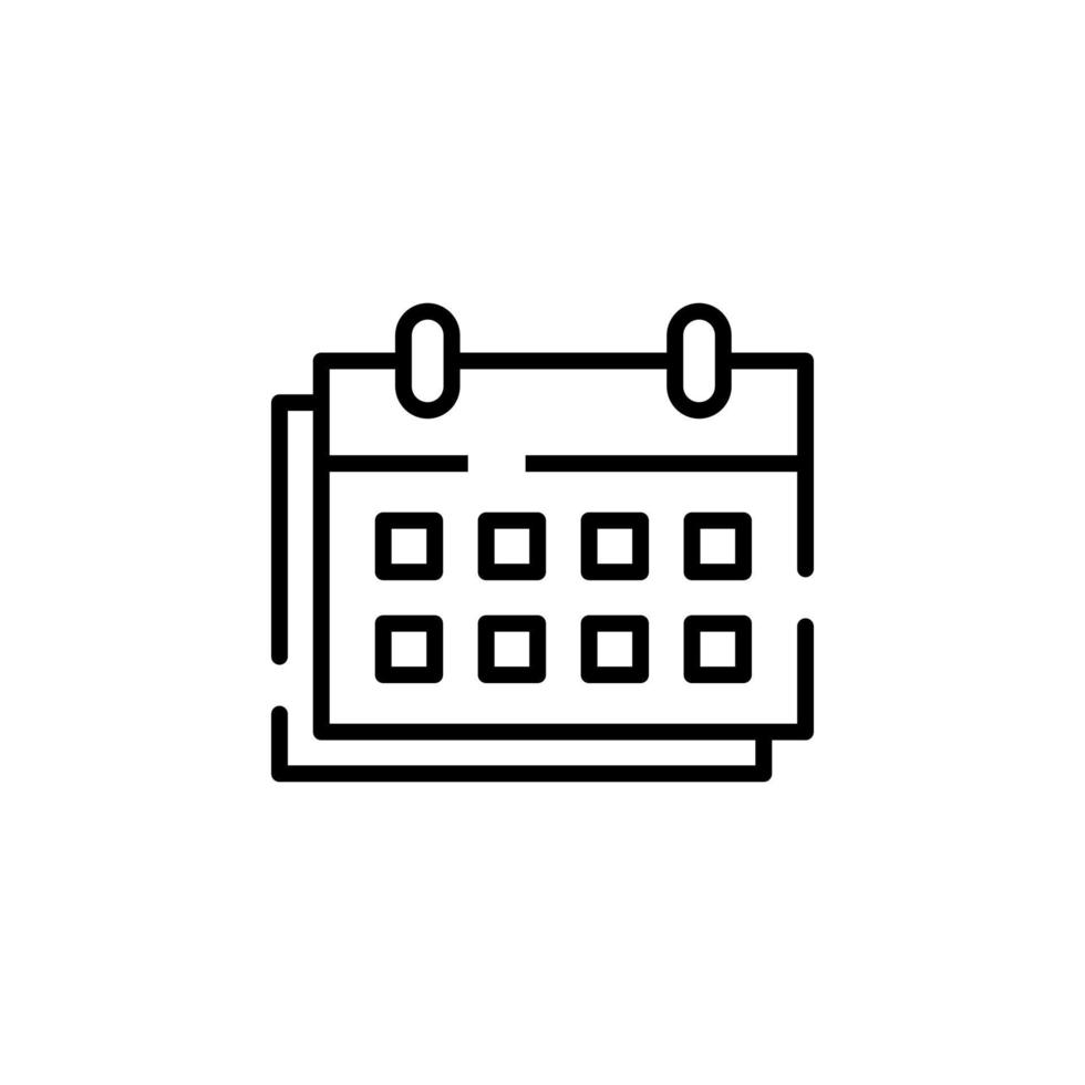 Calendar, Schedule, Date Dotted Line Icon Vector Illustration Logo Template. Suitable For Many Purposes.