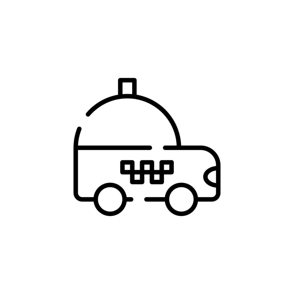 taxi, taxi, viaje, transporte línea punteada icono vector ilustración logotipo plantilla. adecuado para muchos propósitos.