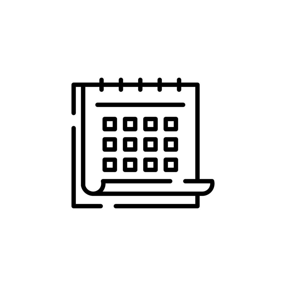 Calendar, Schedule, Date Dotted Line Icon Vector Illustration Logo Template. Suitable For Many Purposes.