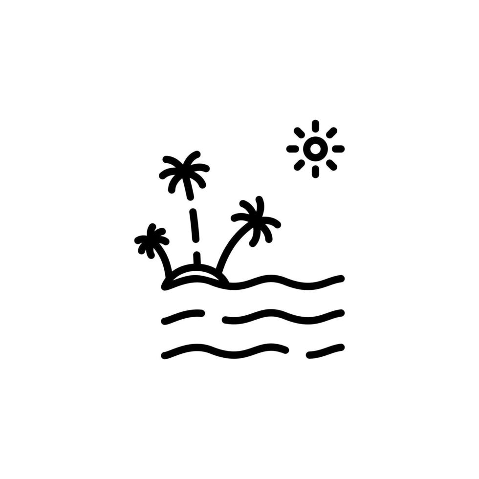 Ocean, Water, River, Sea Dotted Line Icon Vector Illustration Logo Template. Suitable For Many Purposes.