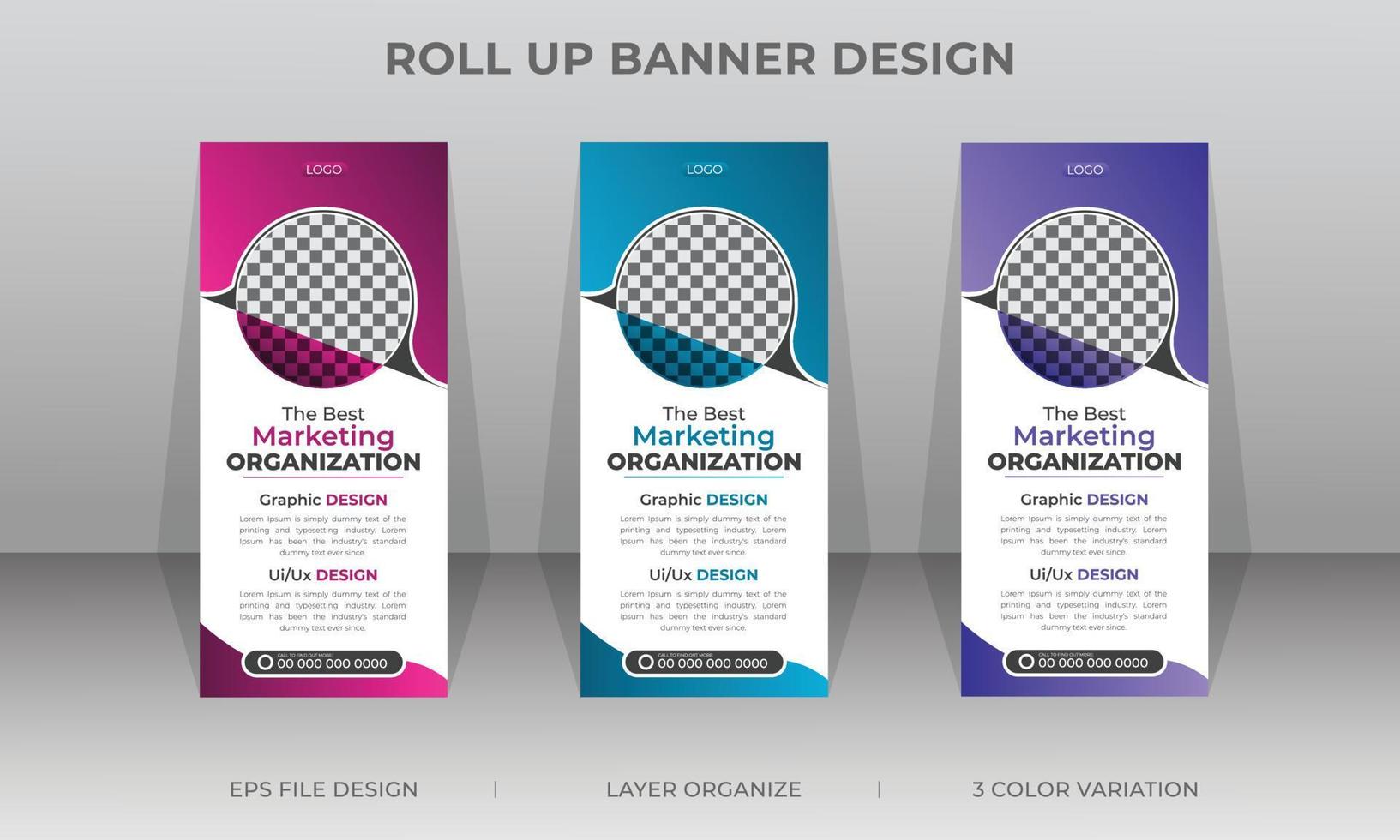 Abstract corporate business rollup stand banner or standee business x roll up banner design template vector