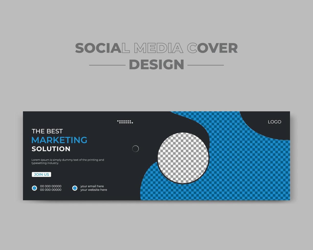 agencia de marketing digital de negocios corporativos portada de redes sociales y plantilla de diseño de banner web vector