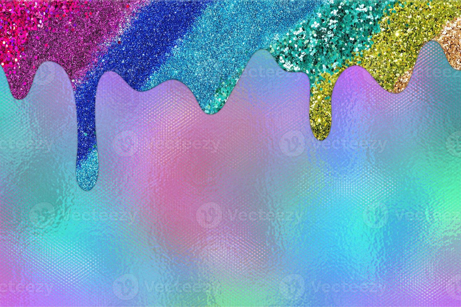 Rainbow dripping glitter background, Dripping Glitter Background photo