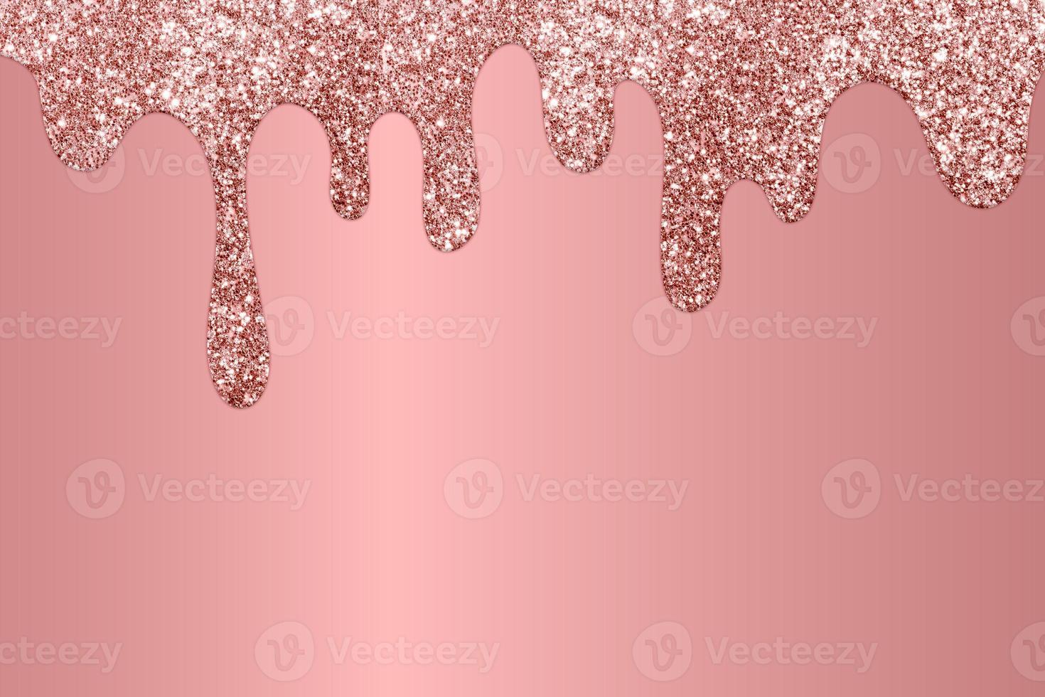 Rose Gold dripping glitter background, Dripping Glitter Background photo