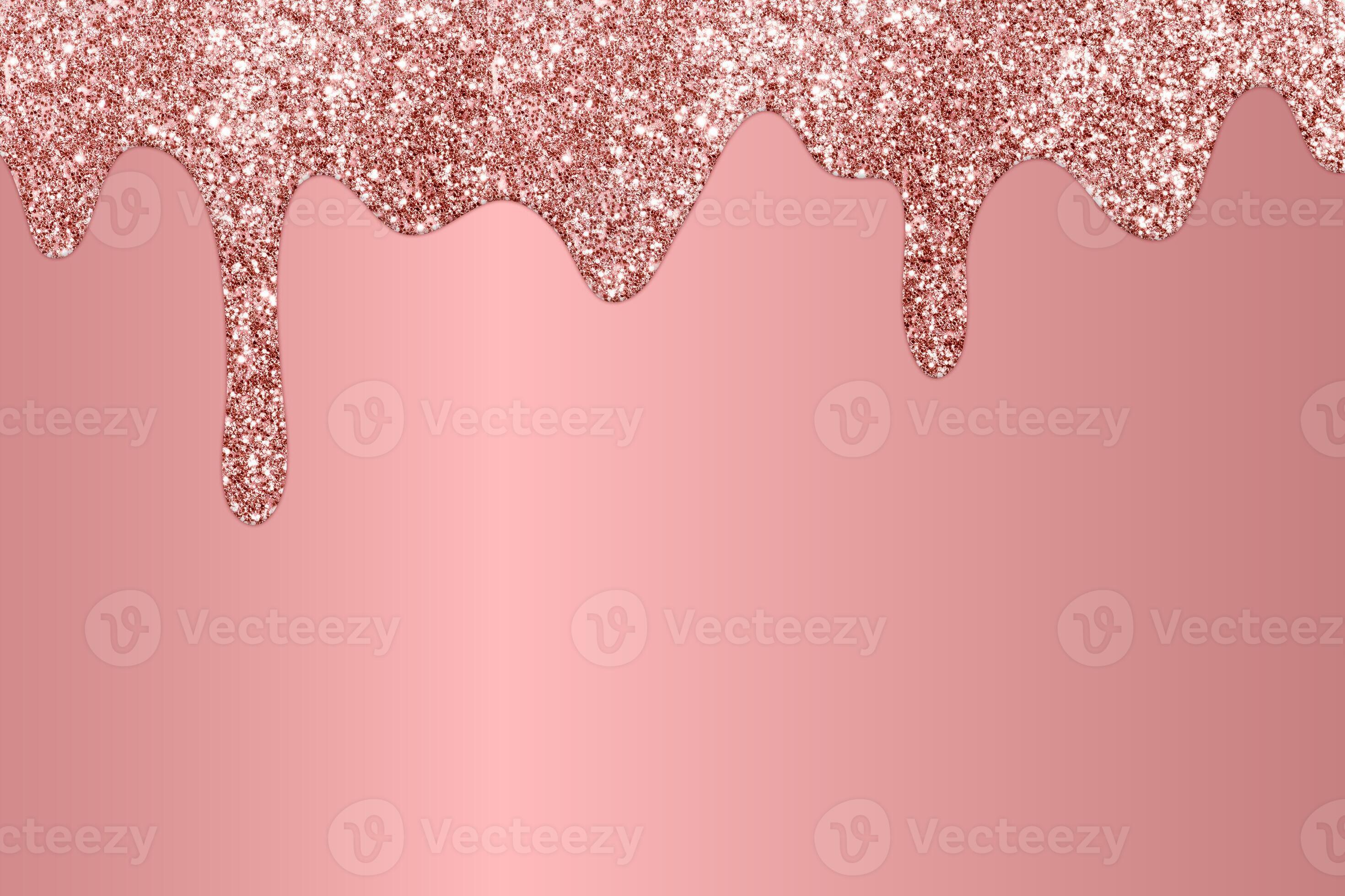 Rose Gold dripping glitter background, Dripping Glitter Background