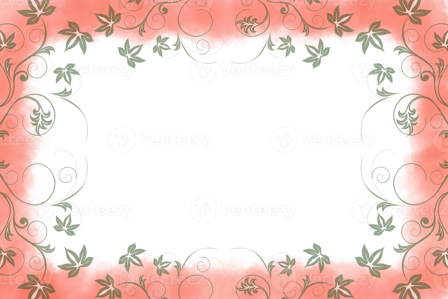 Floral Watercolor Border Background, Watercolor Floral Background photo
