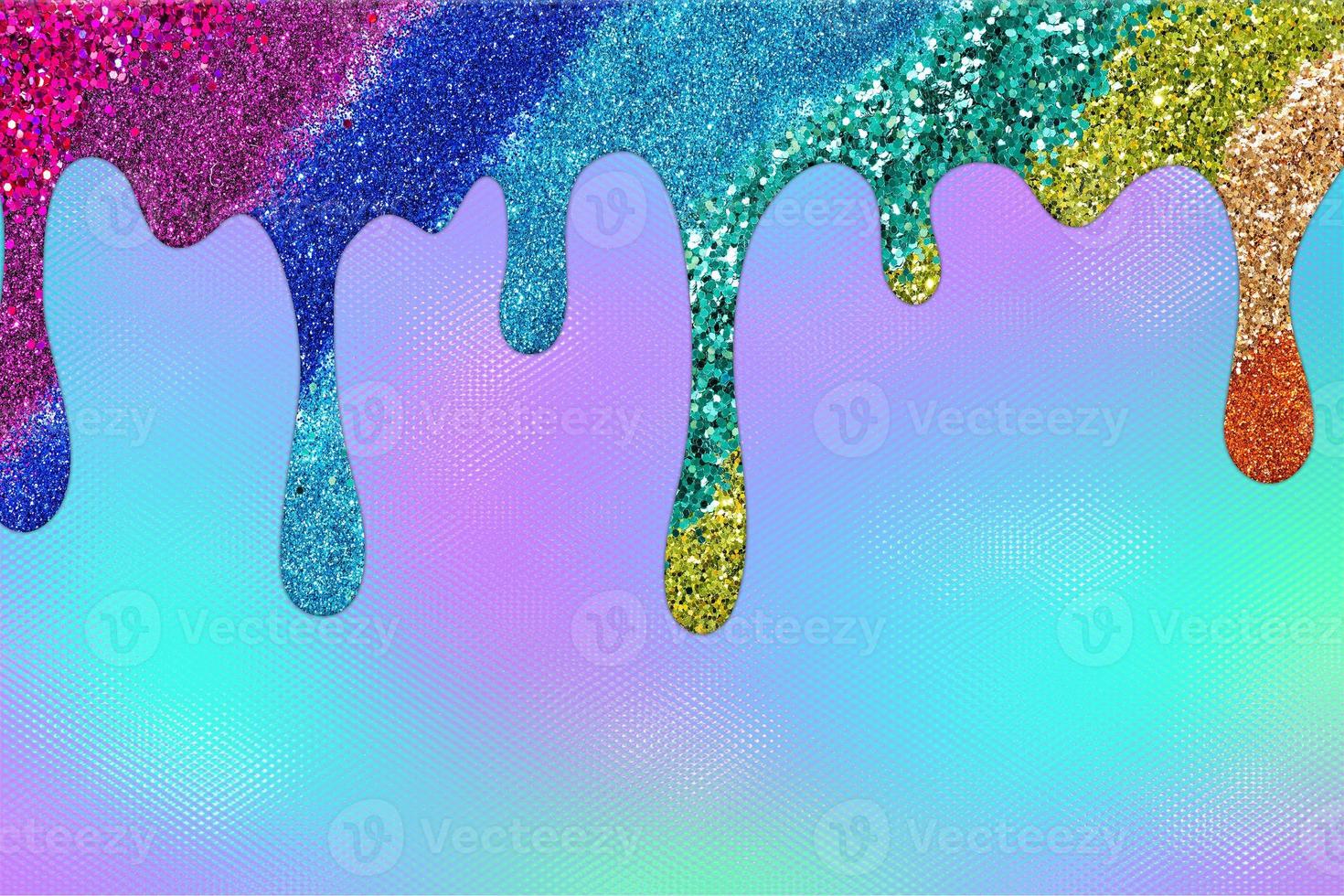 Rainbow dripping glitter background, Dripping Glitter Background photo