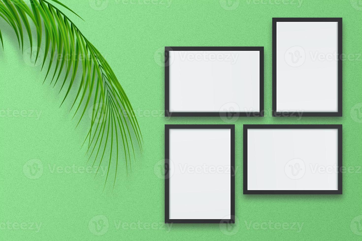 Wall Frame Mockup Picture, Empty Wall Frame photo