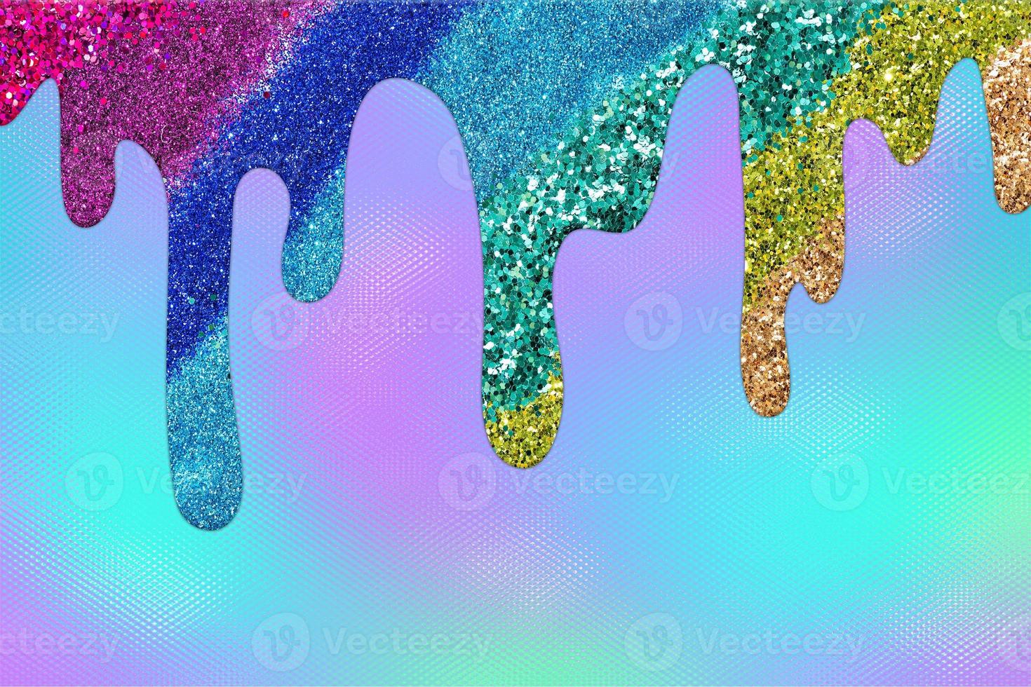 Rainbow dripping glitter background, Dripping Glitter Background photo