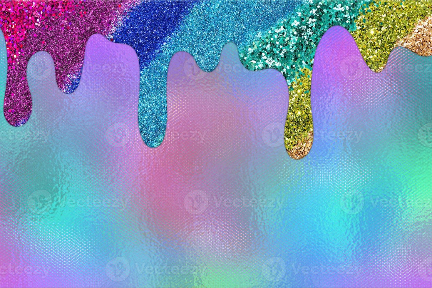 Rainbow dripping glitter background, Dripping Glitter Background photo