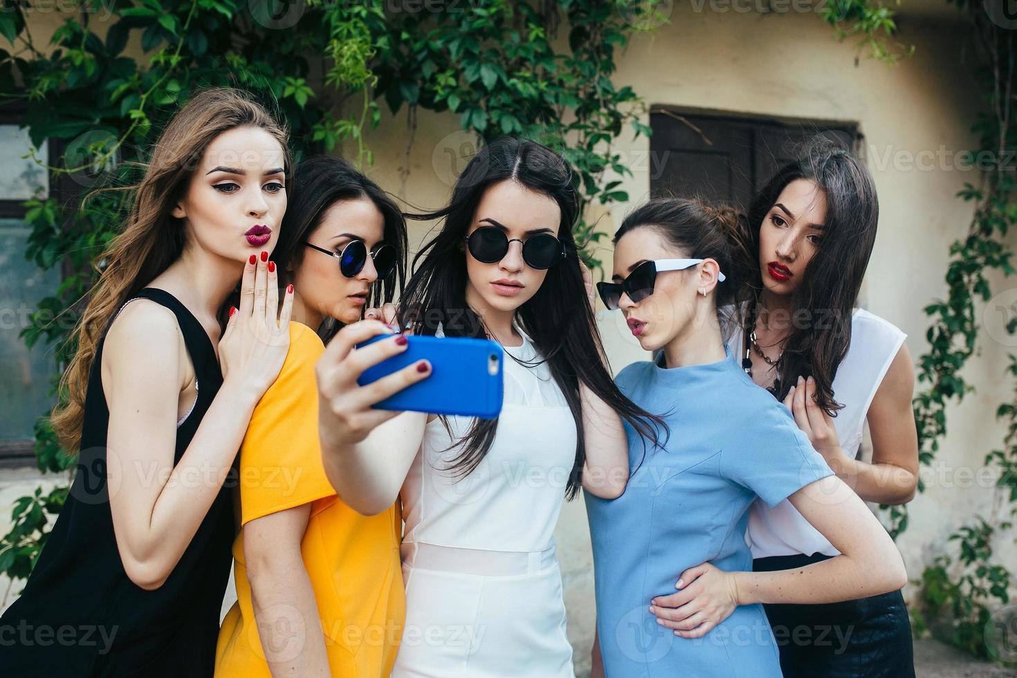 five beautiful young girls photo
