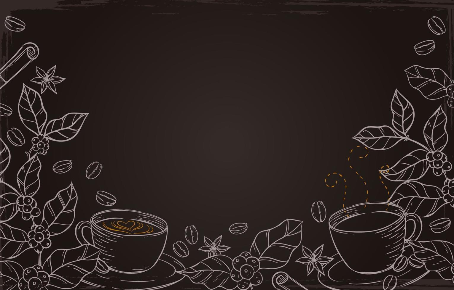 fondo de concepto de café dibujado a mano vector