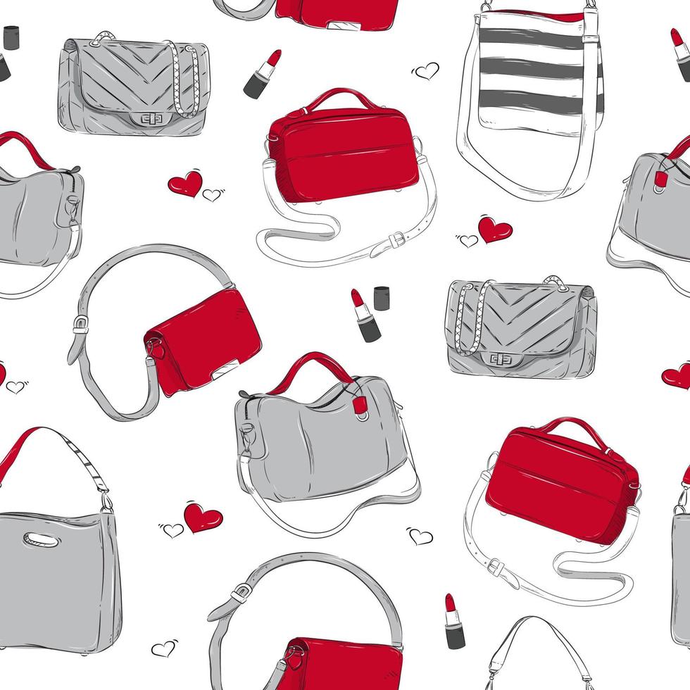 Fashion Bag Seamless Background vector