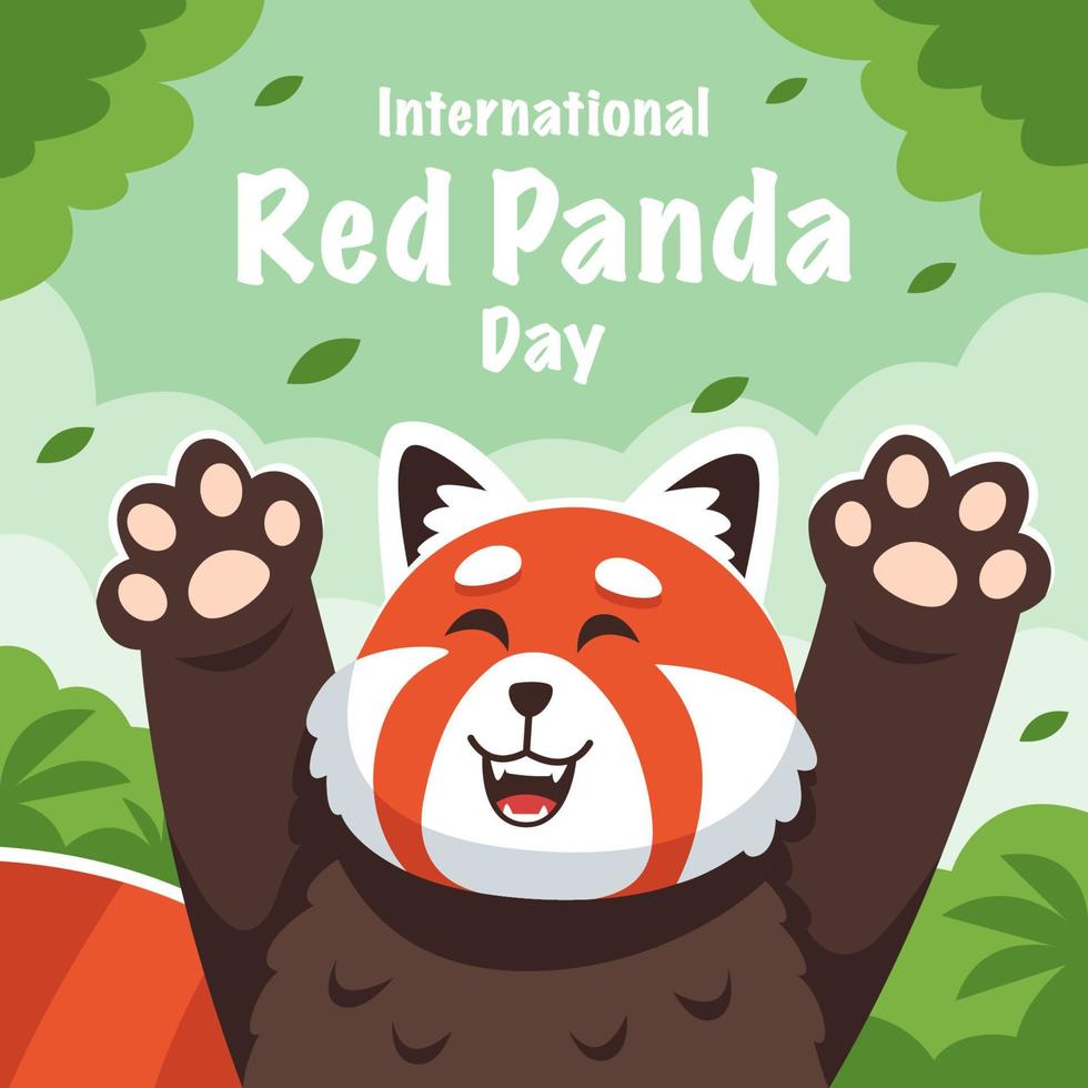 feliz celebración del día internacional del panda rojo vector