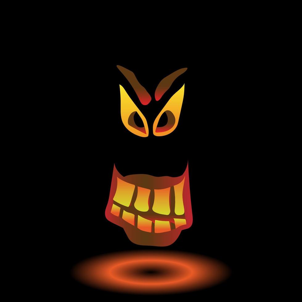 chica calabaza brillante. ilustración vectorial sobre un fondo negro. estilo de dibujos animados, víspera de todos los santos vector