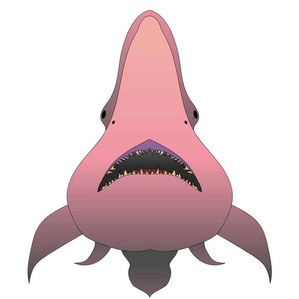 Goblin shark. Wildlife animal. Underwater fish vector. vector