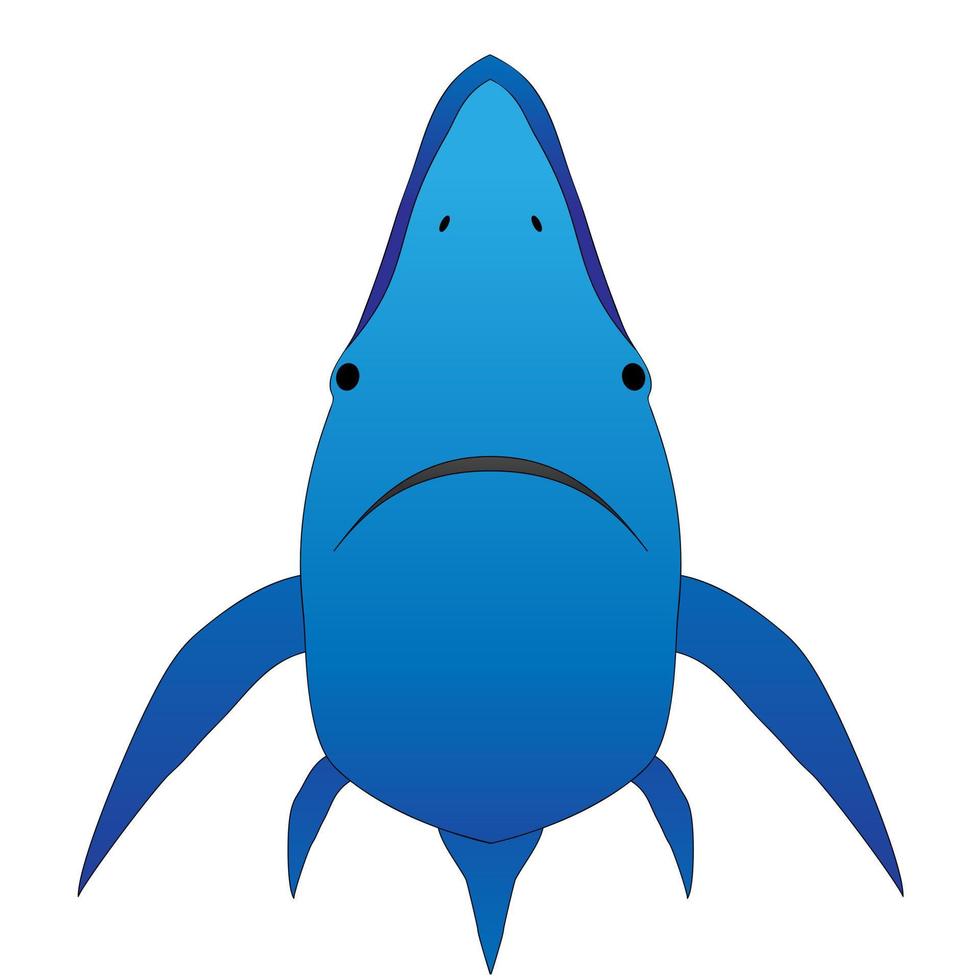 Ilustración de vector de signo de logotipo azul de tiburón aislado