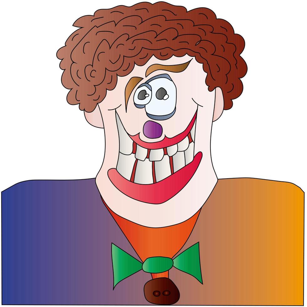 Cartoon clown face vector illustration isolated on white background